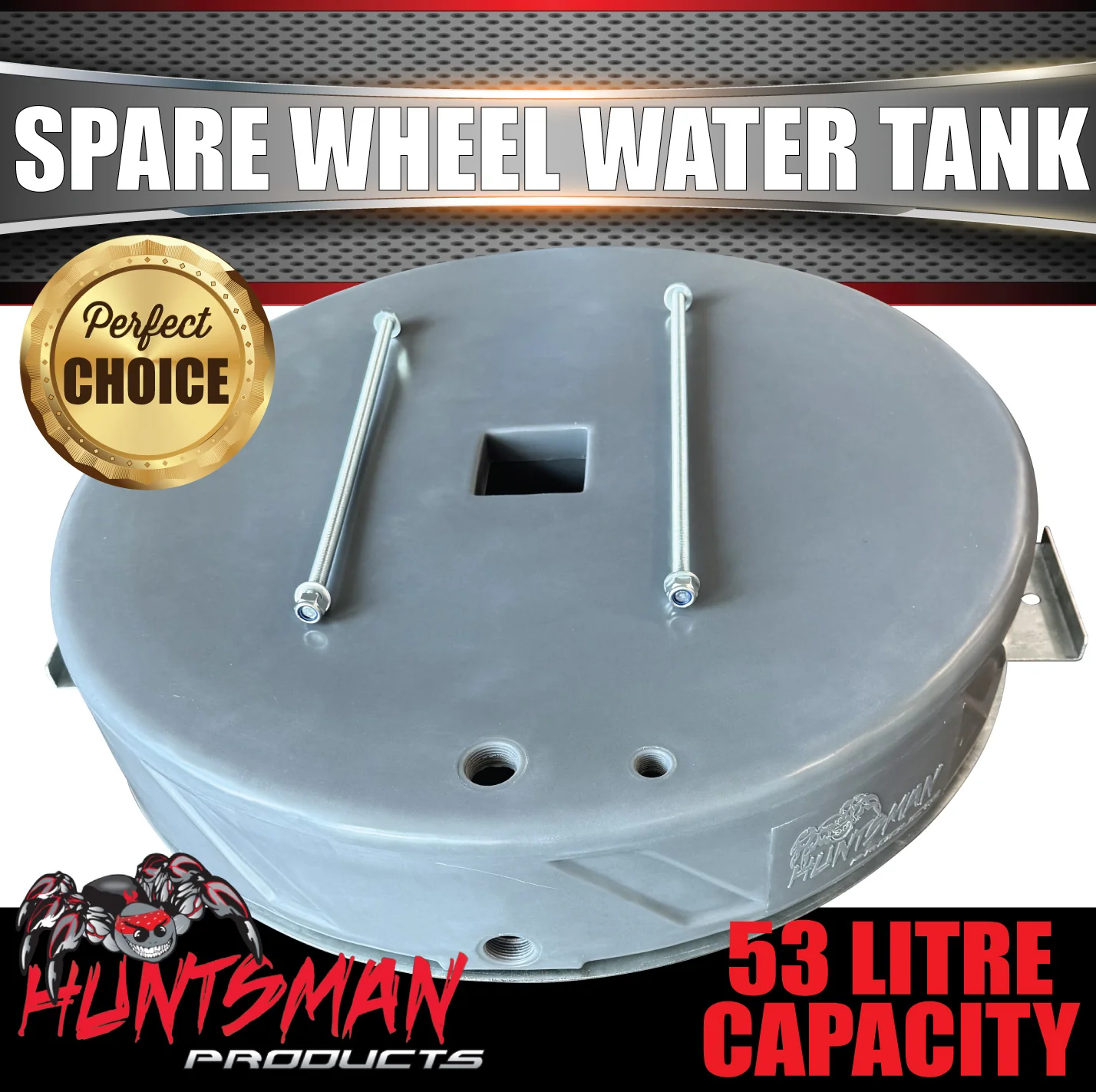 53 Litre Spare Wheel Well Water Tank For Under Vehicle + Mount Kit 750mm x 150mm - Image 3