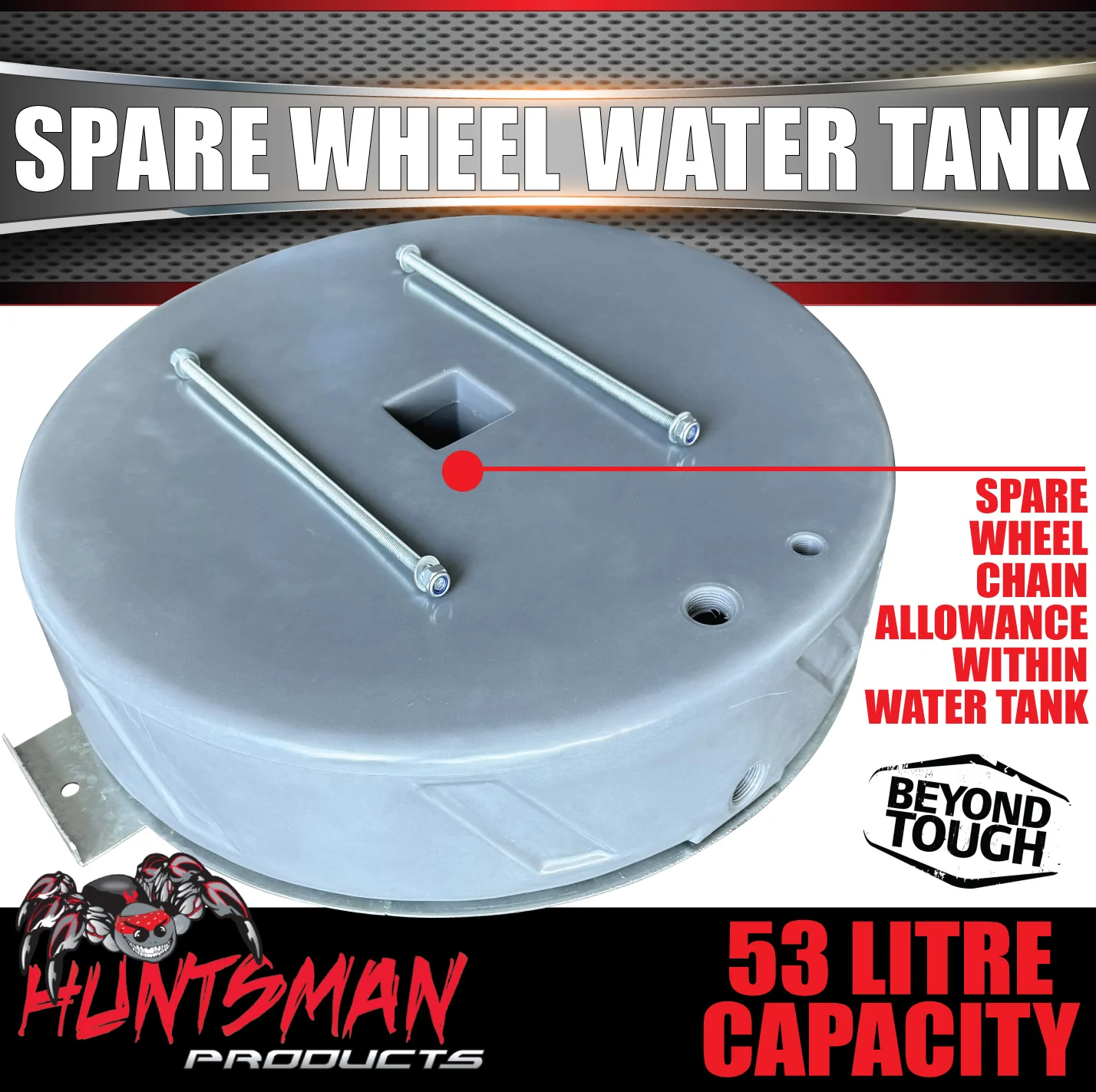 53 Litre Spare Wheel Well Water Tank For Under Vehicle + Mount Kit 750mm x 150mm - Image 4