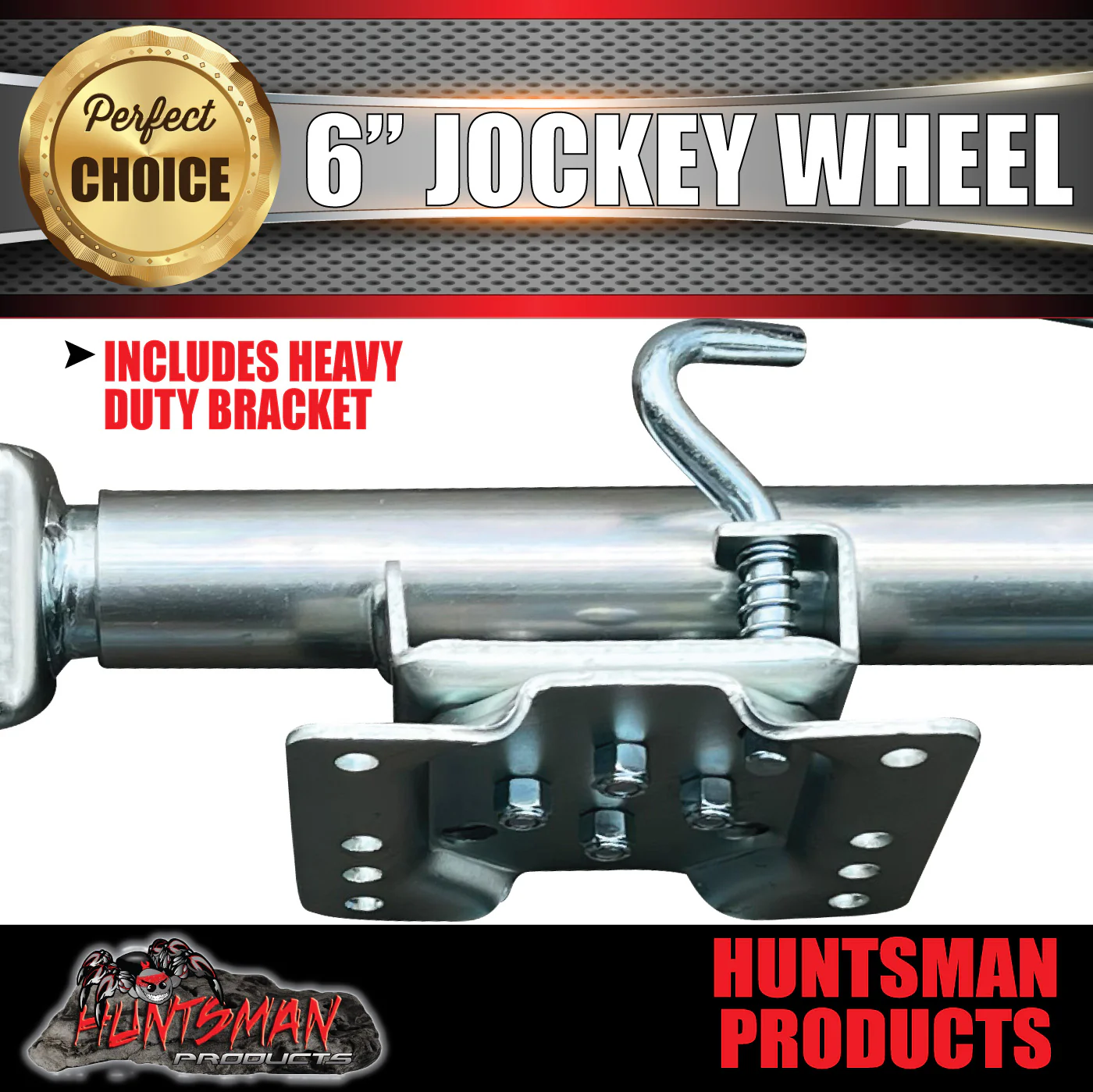 545Kg Caravan Trailer 6" Swing Up Side Wind Jockey Wheel & Mount kit. Steel Wheel - Image 4