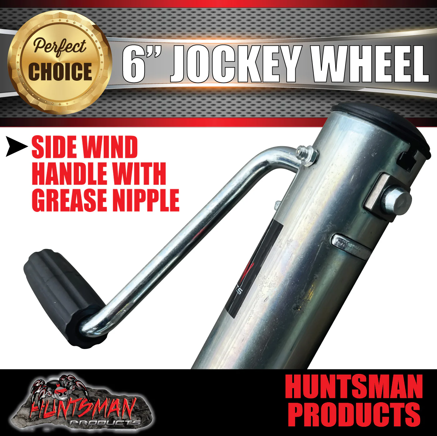 545Kg Caravan Trailer 6" Swing Up Side Wind Jockey Wheel & Mount kit. Steel Wheel - Image 5