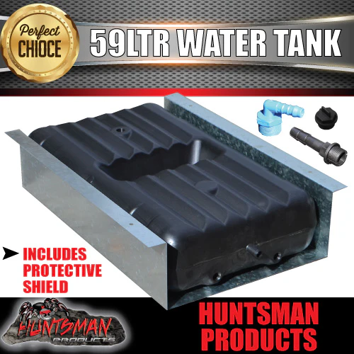 Caravan Camper 4wd Trailer 59 Litre underbody Water Tank With Protective Shield - Image 2