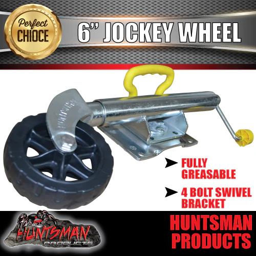 6" Trailer Caravan Swing Up Jockey Wheel.  500Kg Ball Rating - Image 2