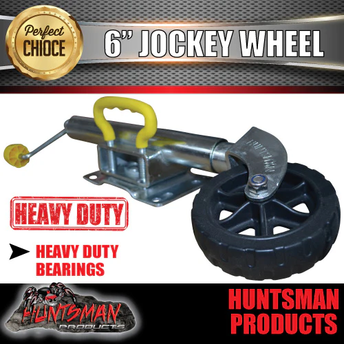 6" Trailer Caravan Swing Up Jockey Wheel.  500Kg Ball Rating - Image 3