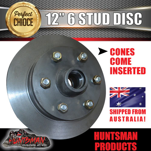 x2 12" Natural 6 Stud Trailer Discs suit Toyota 6/139.7 PCD + S/L Bearing Kits - Image 3