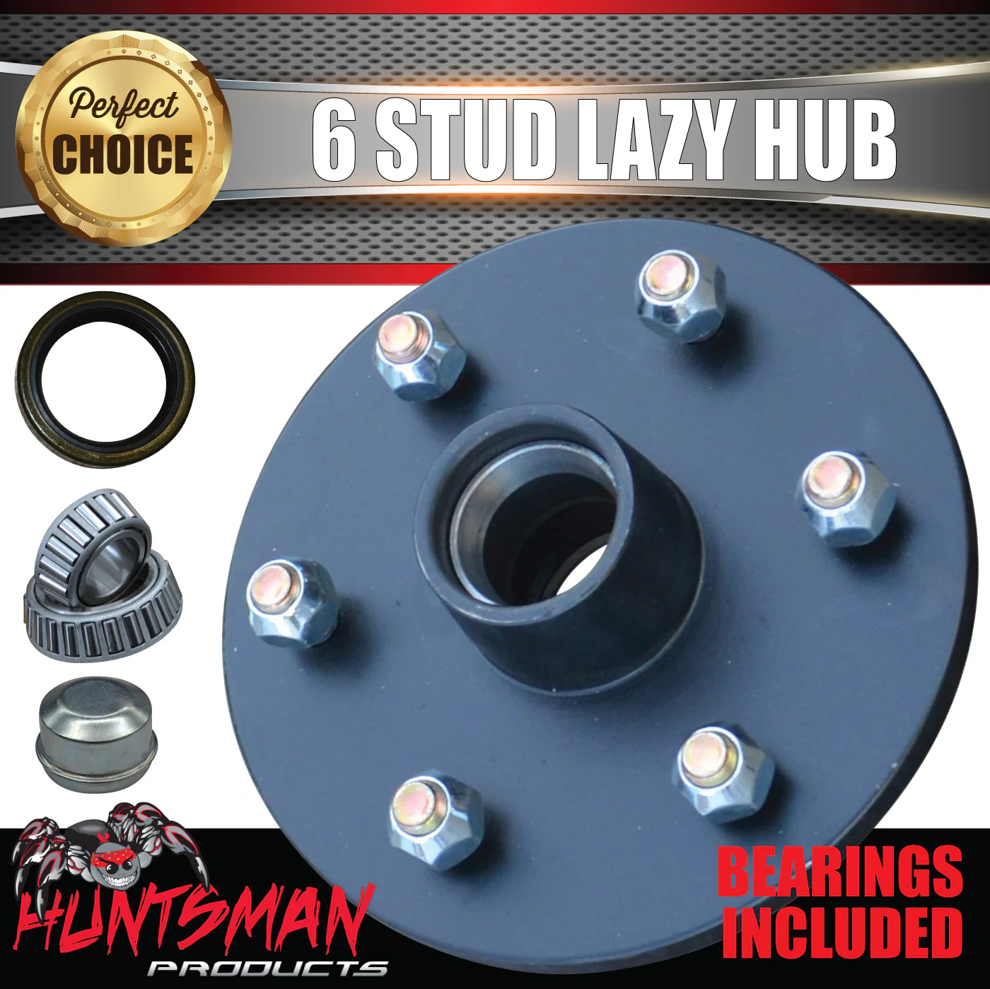 2x 6 Stud 6/139.7 PCD Trailer Caravan Hubs Suit Landcruiser Pattern & LM Bearing Kits - Image 2