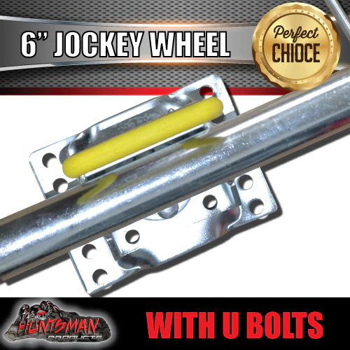 6" Trailer Caravan Swing Up Jockey Wheel & 100x50mm U bolts.  500Kg Ball Rating - Image 4