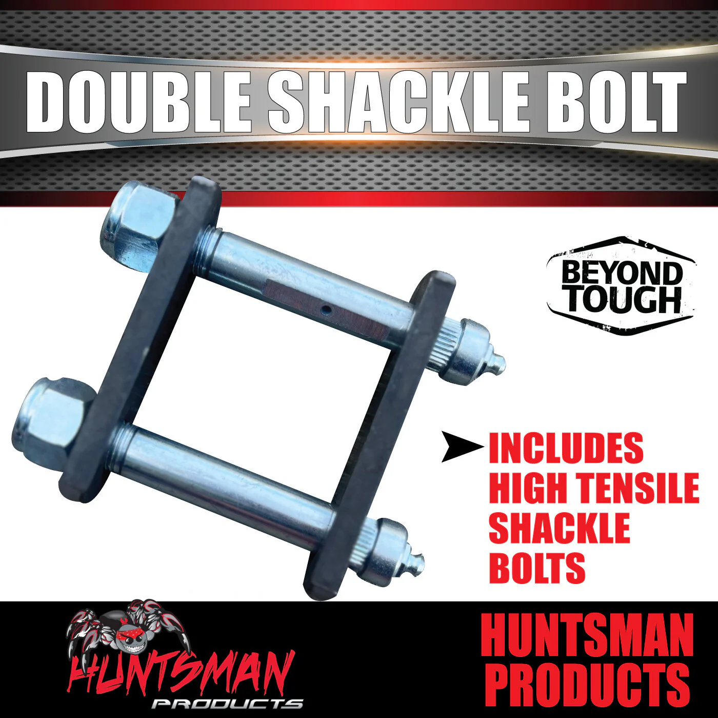 60mm Eye to Eye Trailer Shackle Spring Hanger Kit. High Tensile Greasable Bolts - Image 5