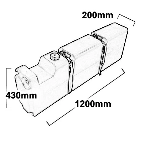65 LITRE LONG WATER TANK WITH MOUNT KIT.  PRV65L-MK FOR CARAVAN, UTE, 4WD, TRAILER - Image 2