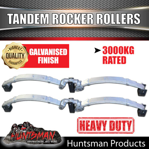 7 Leaf Trailer Caravan 3500Kg Dacromet Rocker Roller & High Tensile U Bolt Kit. 7mm Thick Springs! - Image 4