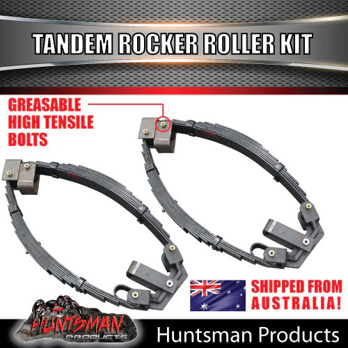 7 Leaf 3500Kg Trailer Caravan Rocker Roller Spring Set & High Tensile U bolt Kit. 7mm Thick Springs! - Image 2