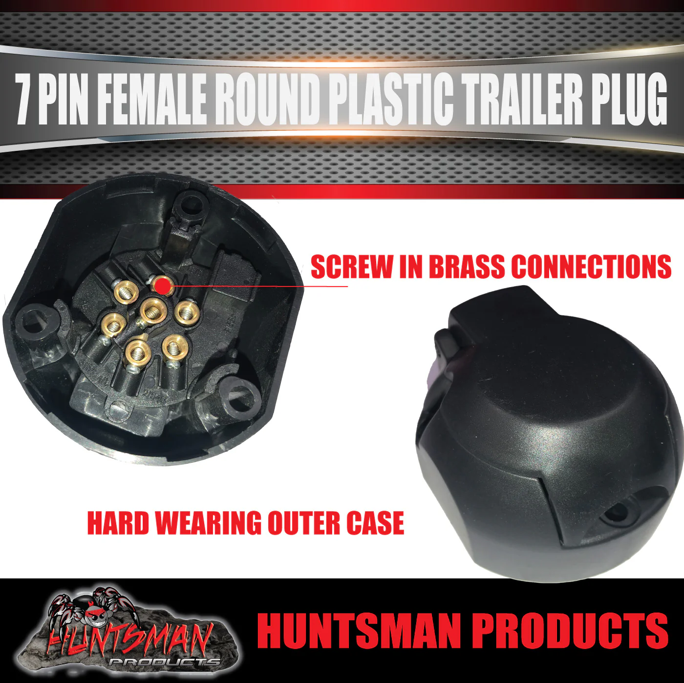 7 PIN FEMALE PLASTIC TRAILER CARAVAN PLUG . - Image 3