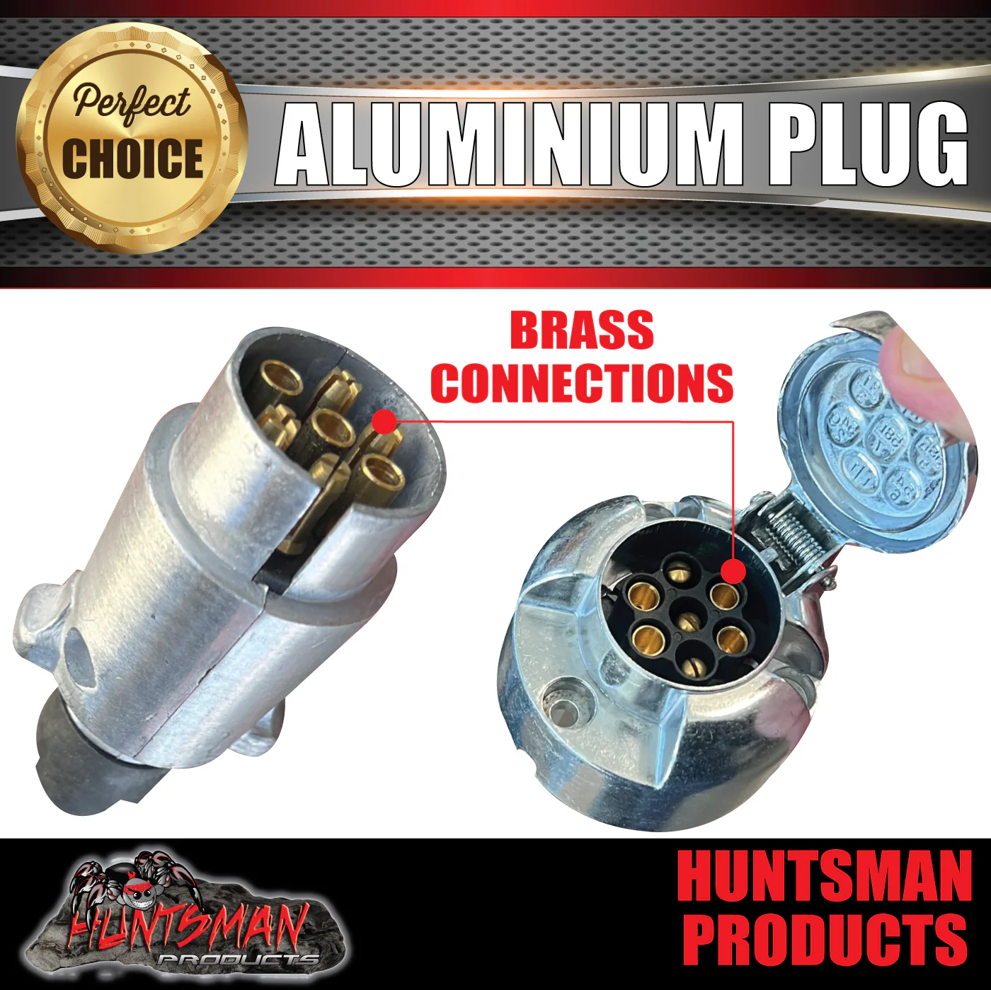 7 Pin Male & Female Aluminium Trailer Plug. - Image 2
