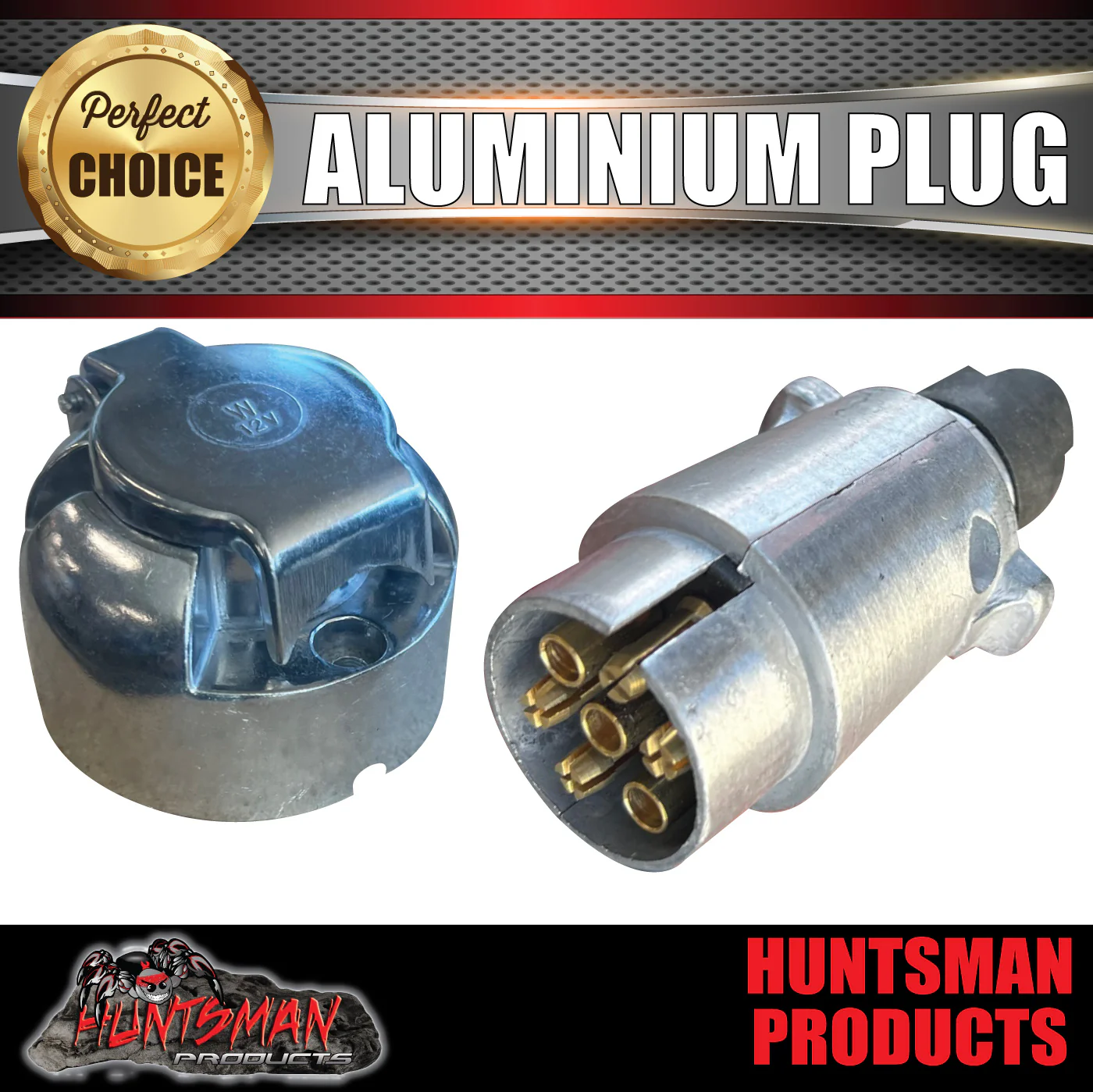 7 Pin Male & Female Aluminium Trailer Plug. - Image 3