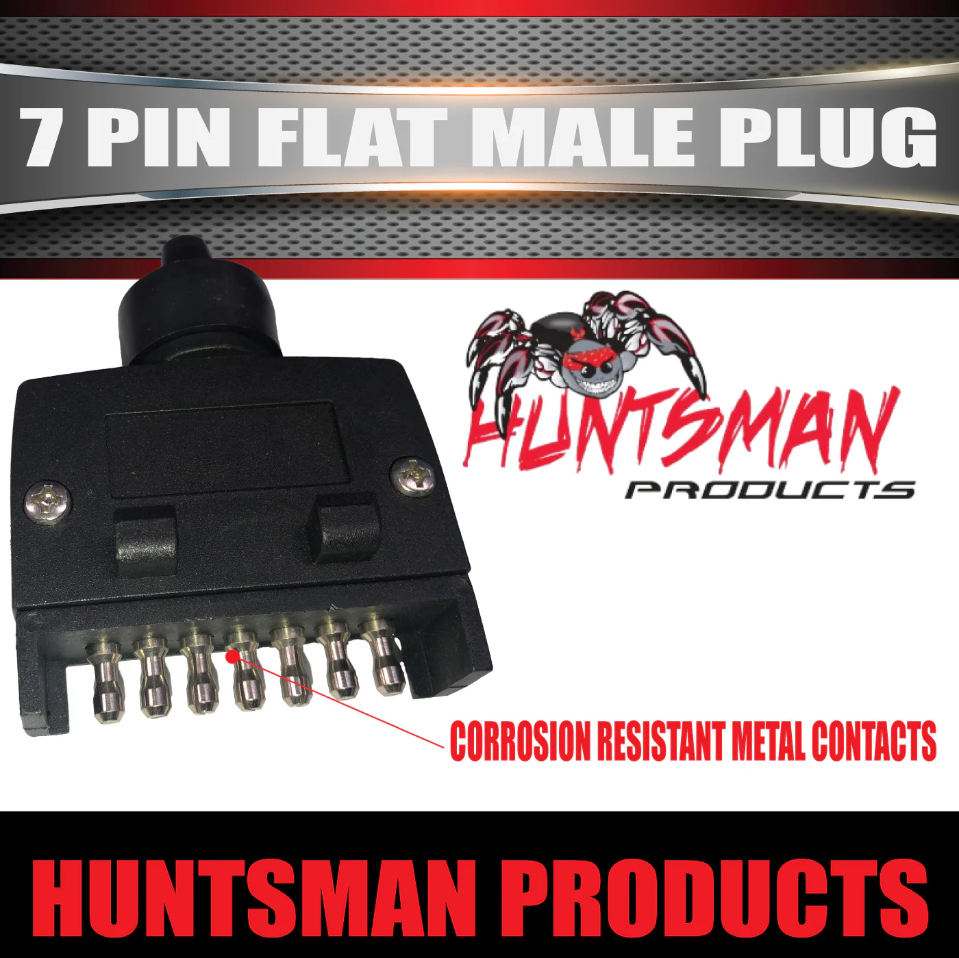 7 PIN MALE PLASTIC FLAT TRAILER PLUG . - Image 3