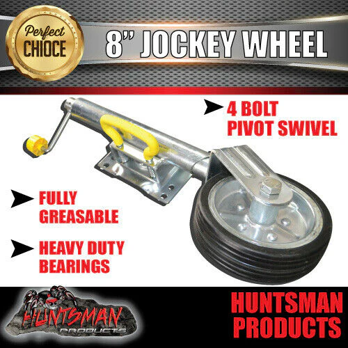 8" Trailer Caravan Swing Up Jockey Wheel & 100x50mm U bolts.  750Kg Ball Rated - Image 7