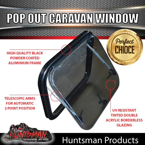 800mm x 500mm Caravan, Horse Float, Motorhome Push Out Window - Image 5