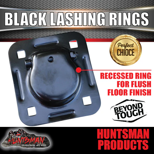 8x Large Black E coated Lashing Rings Tie Down Anchor Points 123mm x 113mm - Image 4