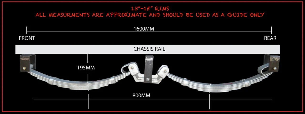 9 Leaf 4500Kg Trailer Caravan Rocker Roller Spring Set & High Tensile U bolt Kit.  7mm Thick Springs! - Image 3