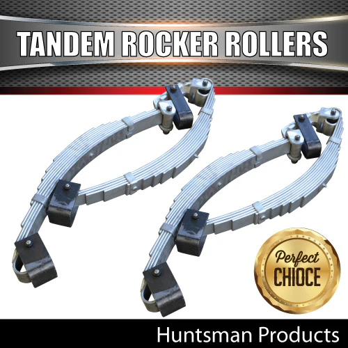 9 Leaf 4500kg Trailer Caravan Galvanised Dacromet Rocekr Roller Tandem Spring Set. 7mm Thick Springs! - Image 3