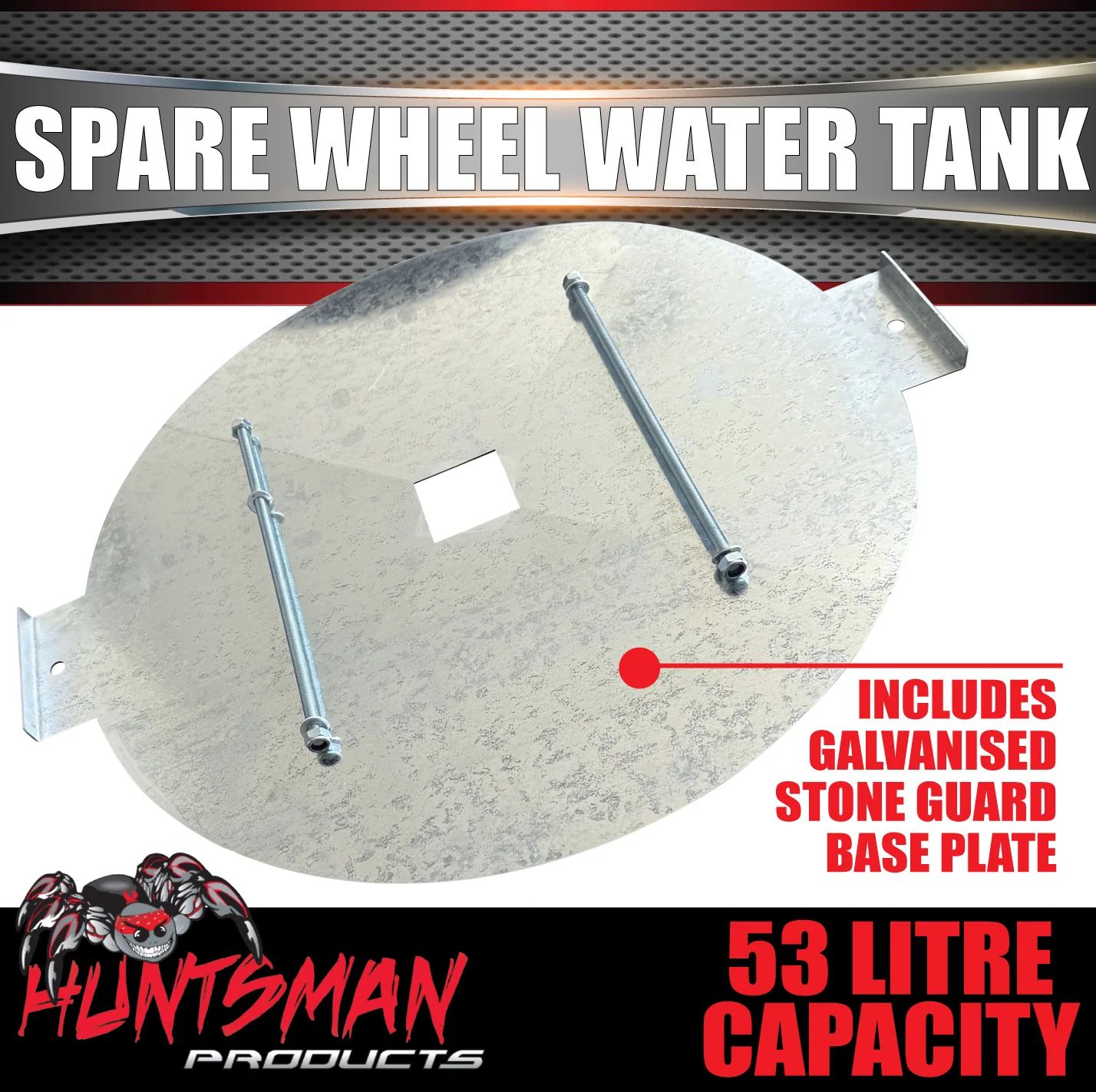 53 Litre Spare Wheel Well Water Tank For Under Vehicle + Mount Kit 750mm x 150mm - Image 2