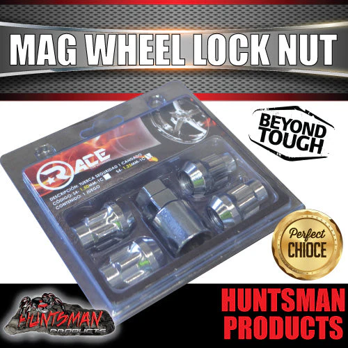 Anti Theft Chrome Tapered Wheel Lock Nut 1/2" - 20 32mm With Socket 4 Pack ford - Image 2