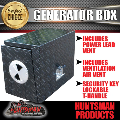 Black Aluminium Ventilated Generator Box For Caravans, Trailers, Truck, Utes & camping - Image 5