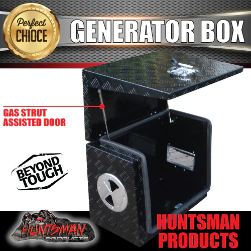 Black Aluminium Ventilated Generator Box For Caravans, Trailers, Truck, Utes & camping - Image 6