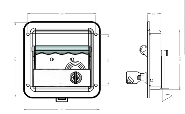 Black Stainless Caravan RV Motorhome Trailer Canopy Lock. Pull Down Up Handle - Image 5