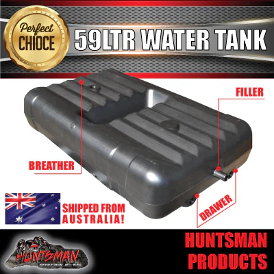 Caravan Camper Trailer Boat 59 Litre Underbody Water Tank & Fittings. HDPE grade Plastic - Image 5