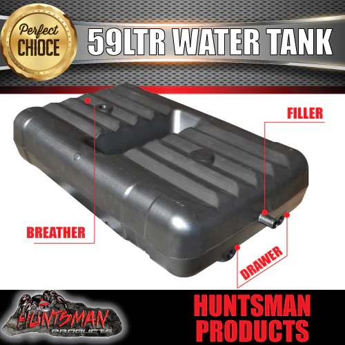 Caravan Camper Trailer Boat 59 Litre Underbody Water Tank & Fittings. HDPE grade Plastic - Image 7