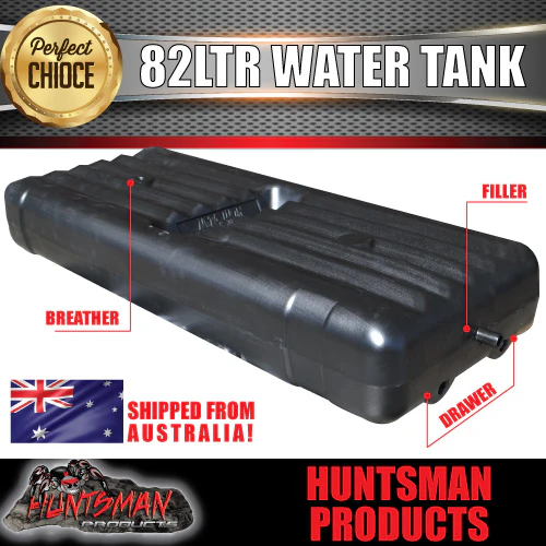 Caravan Camper Trailer, Boat 82 Litre Underbody Water Tank & Fittings.  HDPE Grade - Image 3