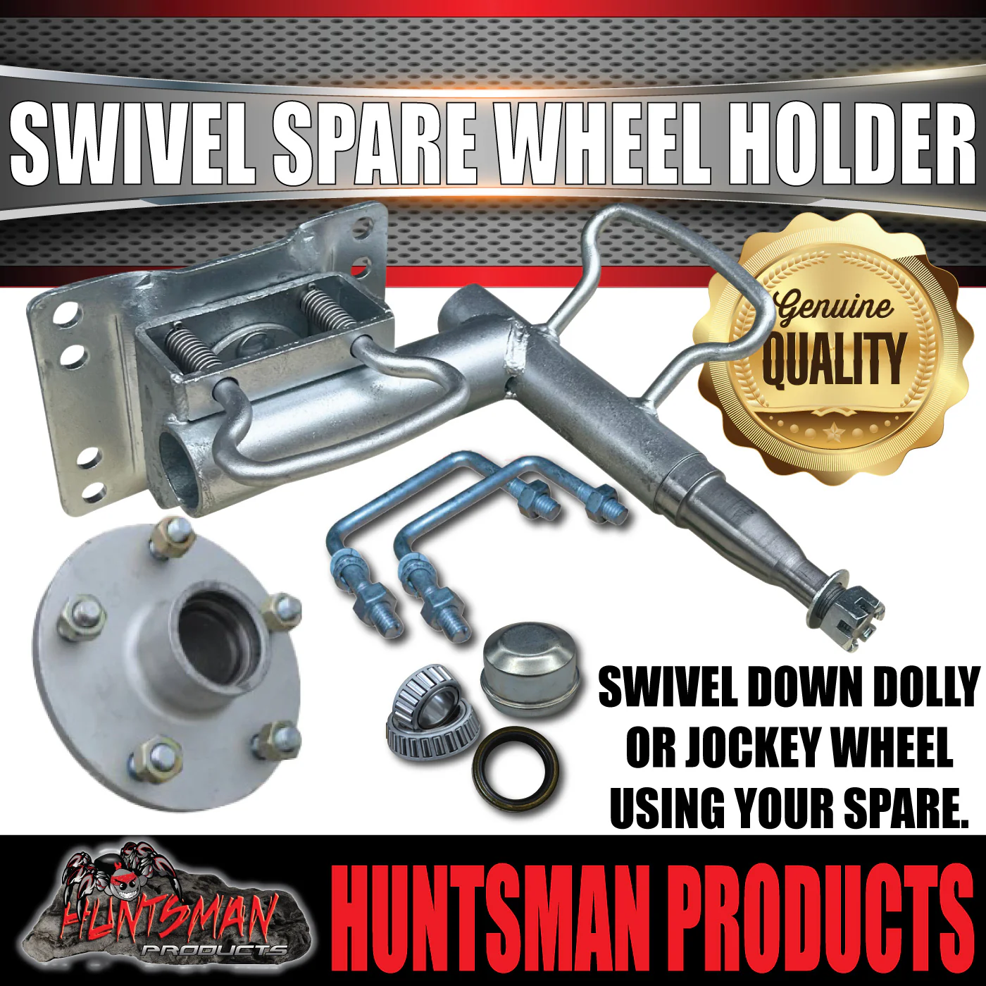 Boat Trailer Swivel Spare Wheel Holder Carrier Beach Launch Bracket + Hub LM Bearings. - Image 3