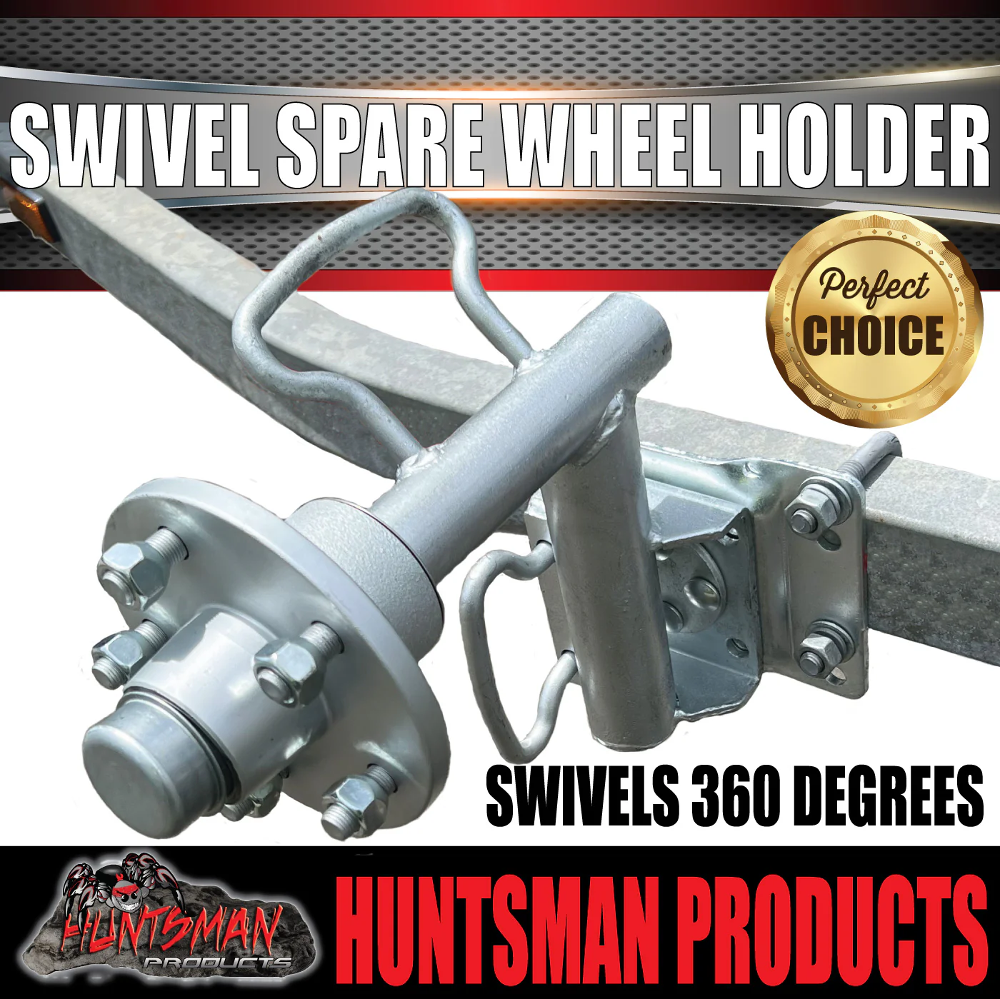 Boat Trailer Swivel Spare Wheel Holder Carrier Beach Launch Bracket + Hub SL Bearings. - Image 2