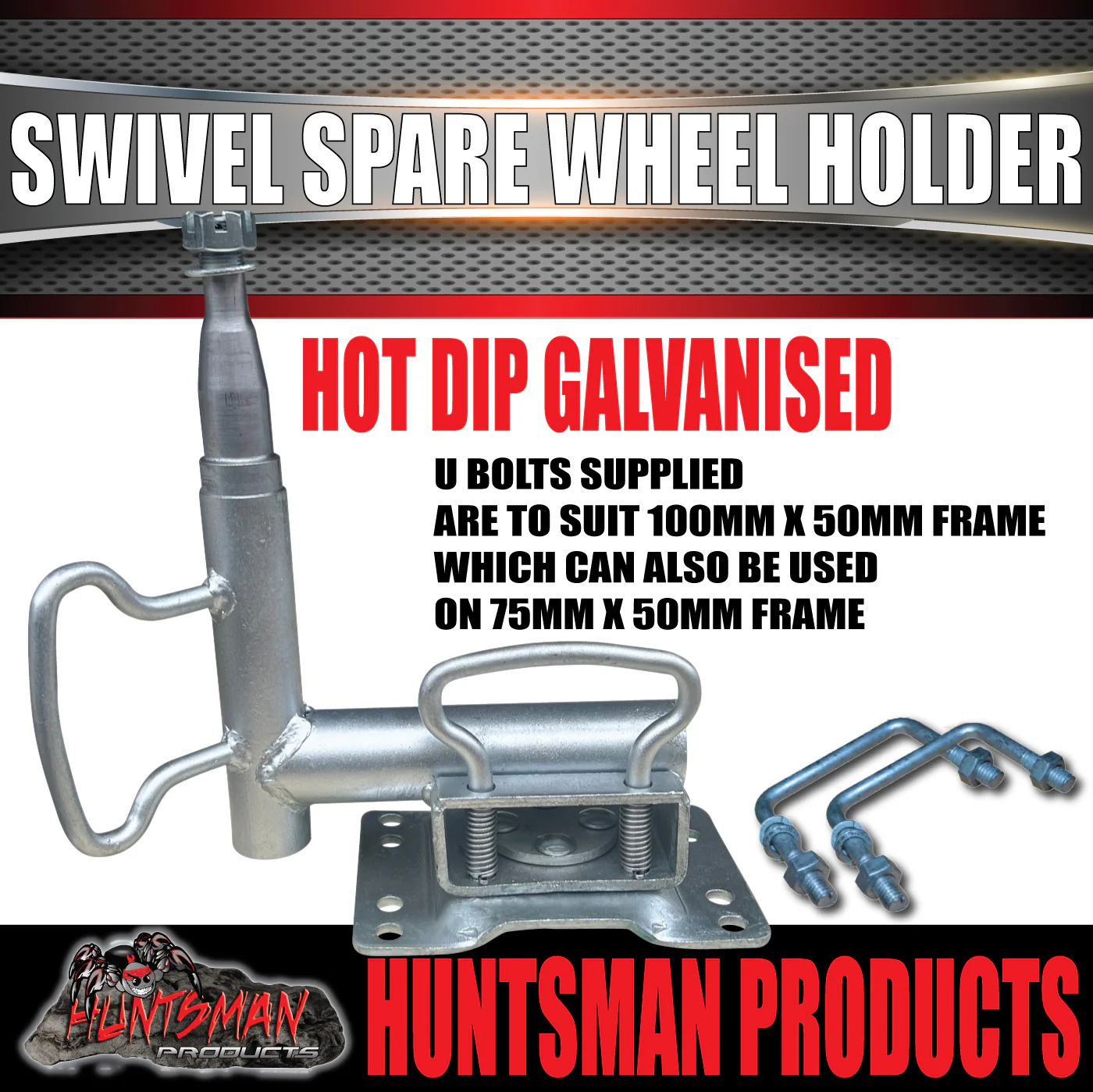 Boat Trailer Swivel Spare Wheel Holder Carrier Beach Launch Bracket,  Suits LM Bearings & Hubs - Image 3