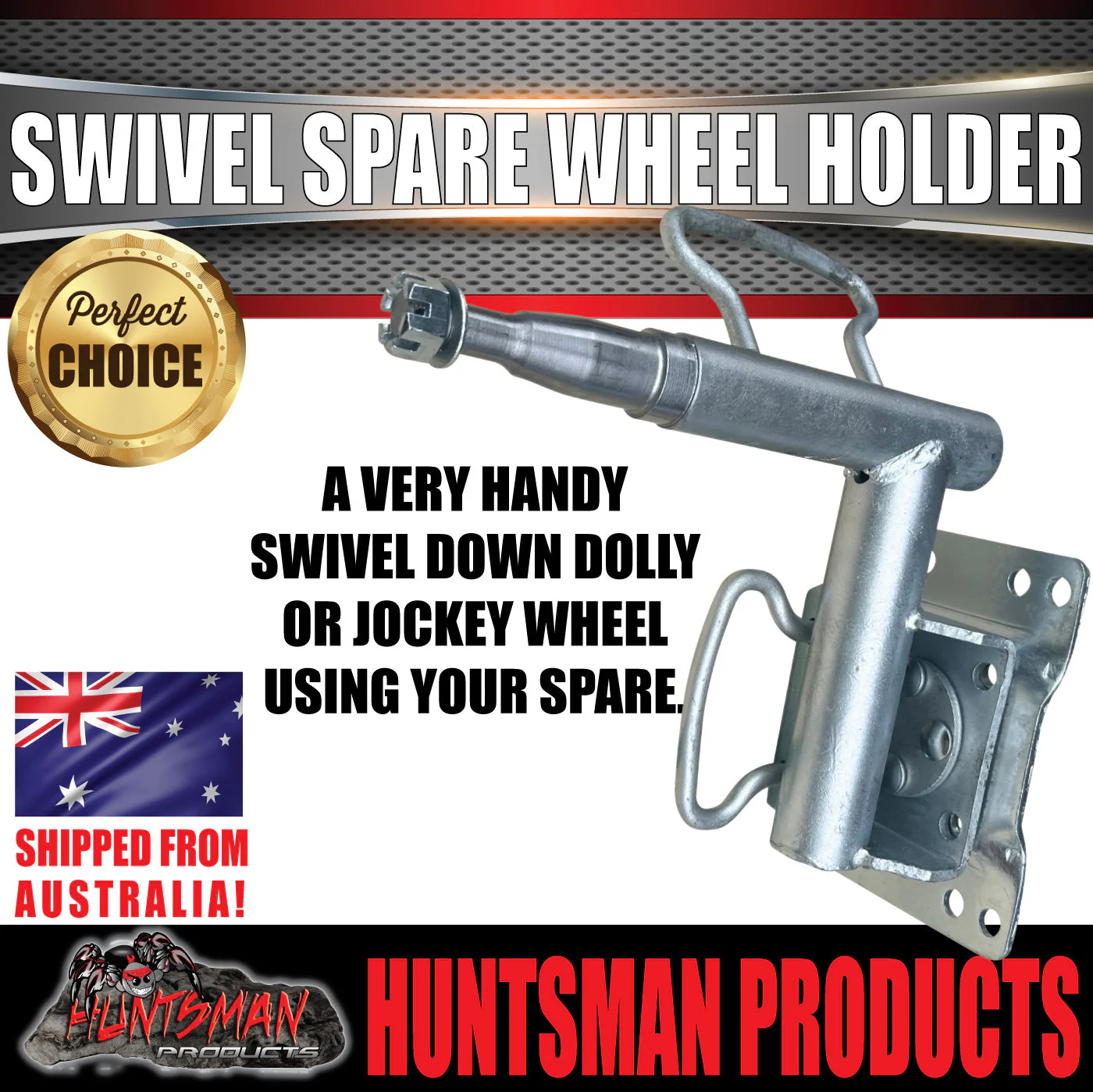 Boat Trailer Swivel Spare Wheel Holder Carrier Beach Launch Bracket,  Suits S/L Bearings & Hubs - Image 2