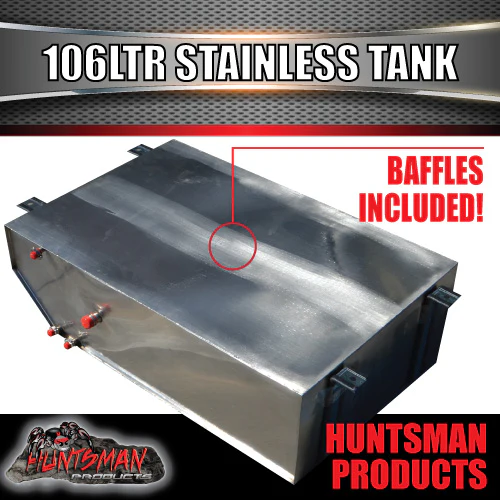 Stainless Steel  Caravan Camper Trailer 4wd 106 Litre Water Tank & Brackets. - Image 6