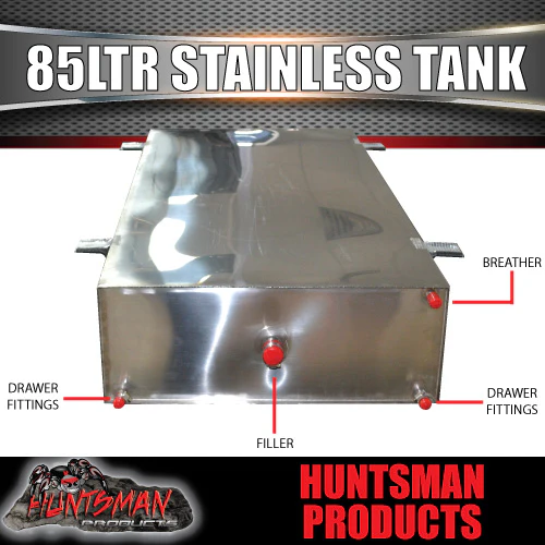 85 Litre Caravan Camper Trailer 4wd Stainless Steel Water Tank & brackets. 1mm - Image 4