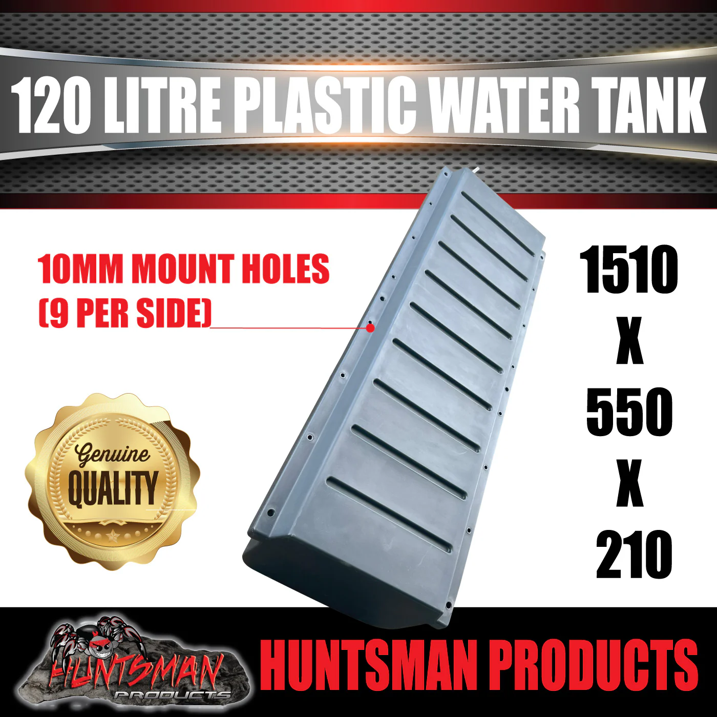 Caravan Camper Trailer Boat 120 Litre LDPE Under body Poly Water Tank & Fitting 120L-3 - Image 2