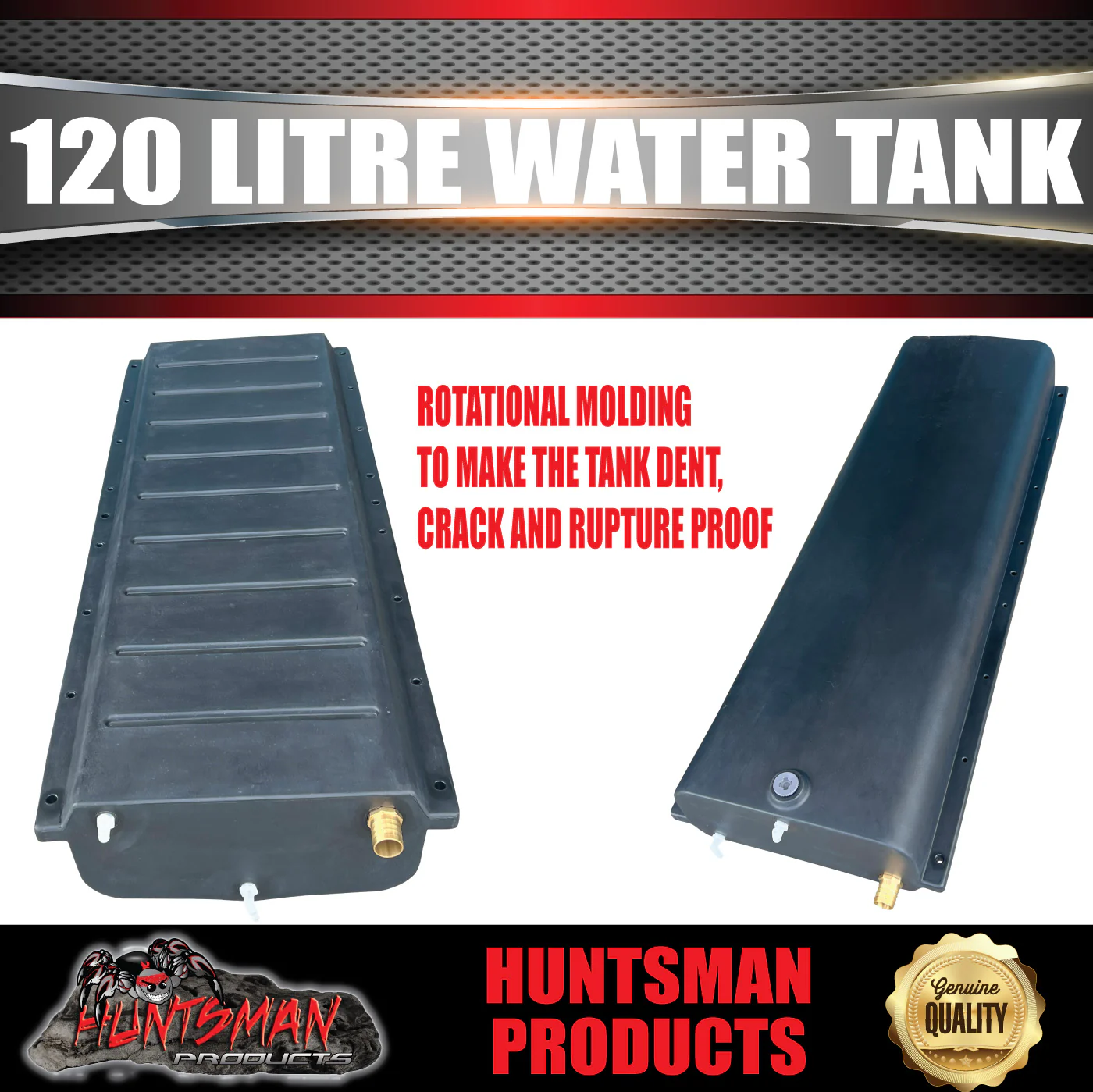 Caravan Camper Trailer Boat 120 Litre LDPE Under body Poly Water Tank & Fitting 120L-3 - Image 3