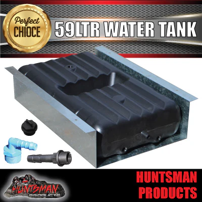 Caravan Camper Trailer, Boat 59 Litre Underbody Water Tank, shield & Rubber seal - Image 5