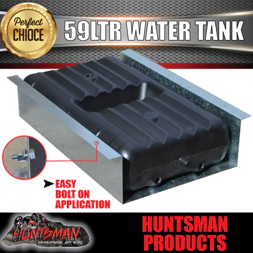 Caravan Camper Trailer, Boat 59 Litre Underbody Water Tank, shield & Rubber seal - Image 6