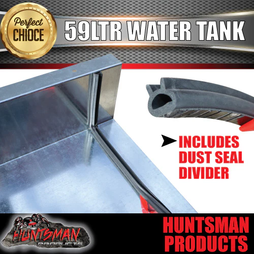 Caravan Camper Trailer, Boat 59 Litre Underbody Water Tank, shield & Rubber seal - Image 9