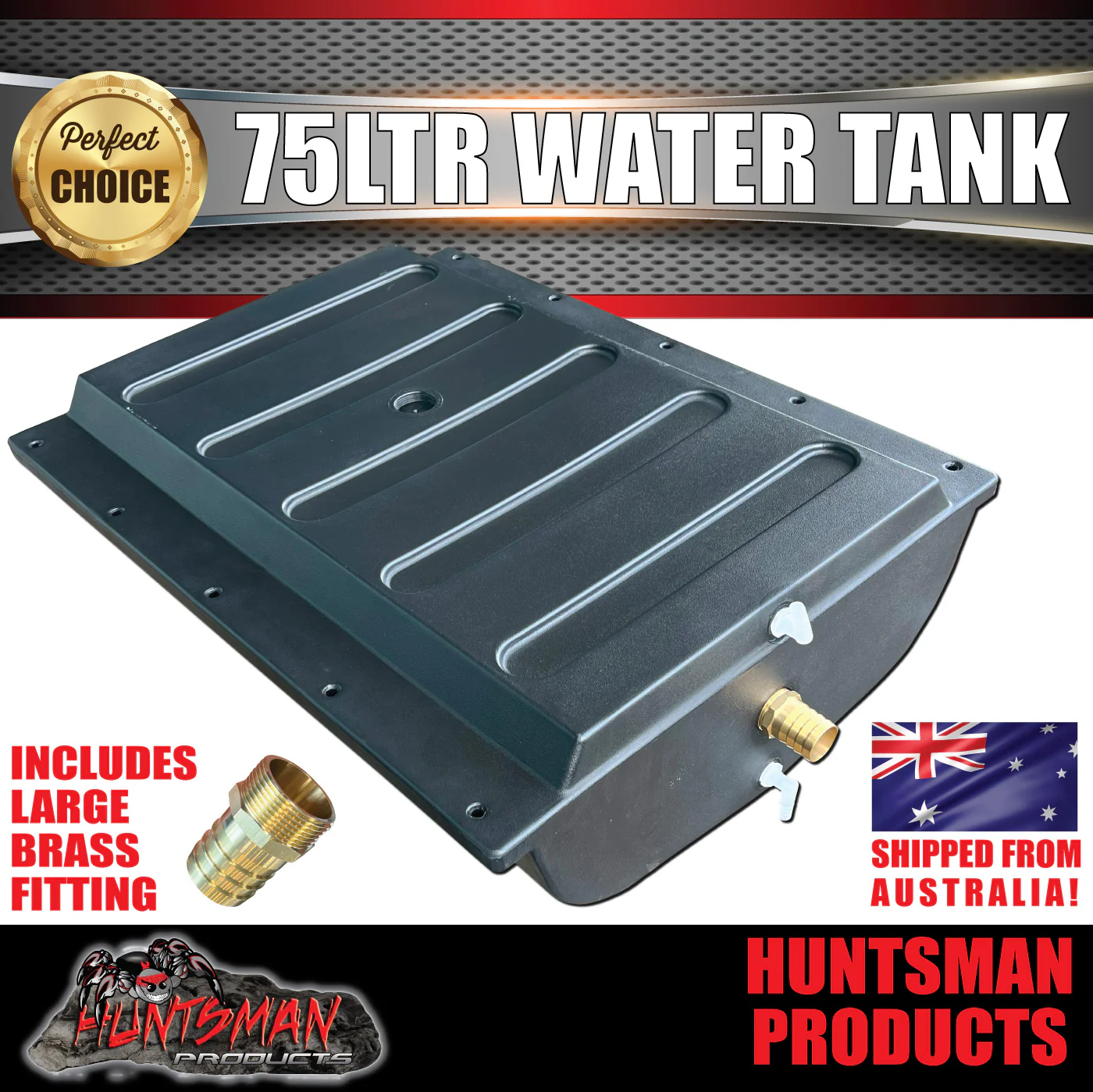 Caravan Camper Trailer Boat 75 Litre Under body Poly Water Tank & Fittings. LDPE grade - Image 2