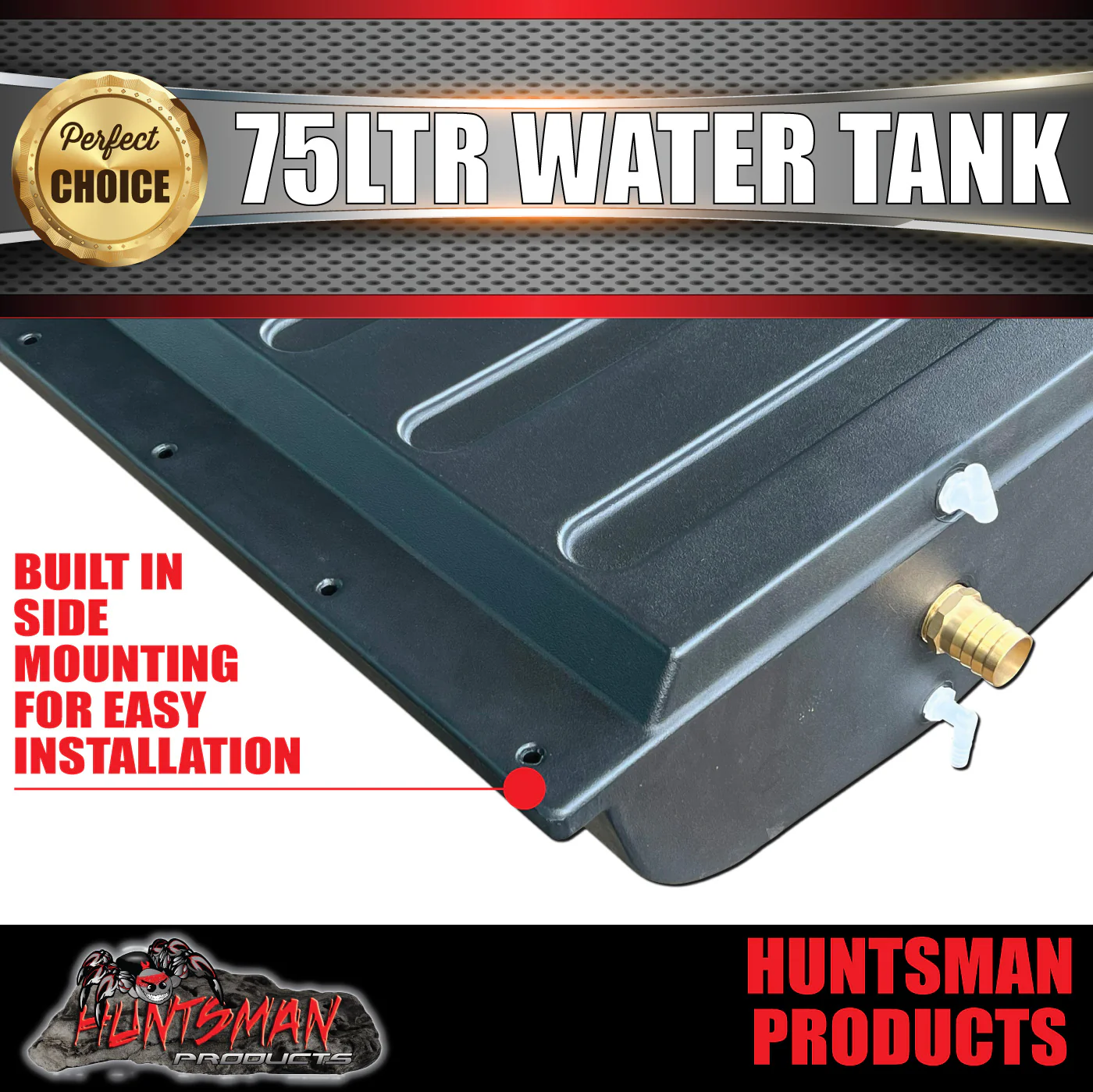 Caravan Camper Trailer Boat 75 Litre Under body Poly Water Tank & Fittings. LDPE grade - Image 3