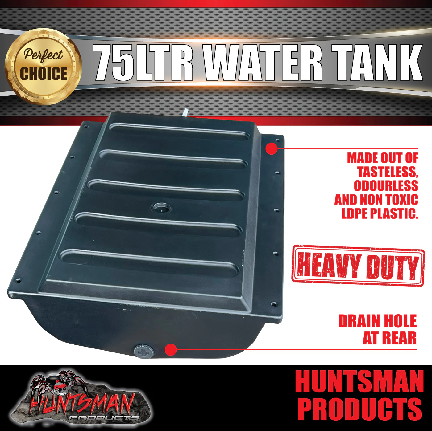 Caravan Camper Trailer Boat 75 Litre Under body Poly Water Tank & Fittings. LDPE grade - Image 4