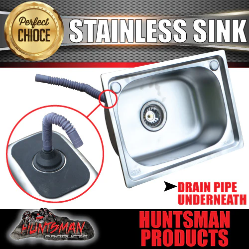 Caravan Camper Trailer Kitchen 304 Stainless Steel Sink 460mm x 360mm x 180mm - Image 2