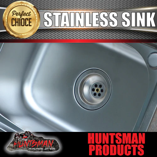 Caravan Camper Trailer Kitchen 304 Stainless Steel Sink 460mm x 360mm x 180mm - Image 3