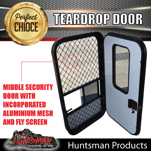 Caravan Camper Teardrop Access Security Mesh Side Double Door. RHS Hinge - Image 3
