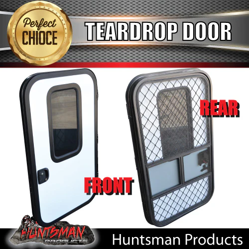 Caravan Camper Teardrop Access Security Mesh Side Double Door. RHS Hinge - Image 4