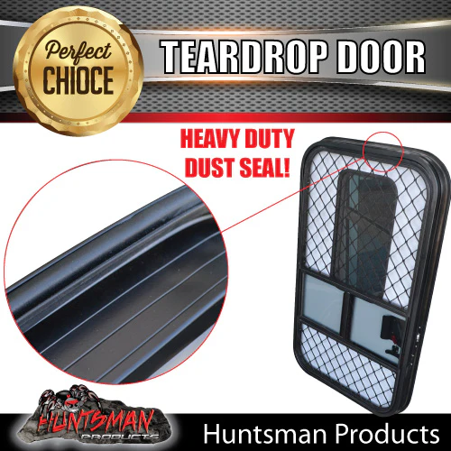 Caravan Camper Teardrop Access Security Mesh Side Double Door. RHS Hinge - Image 5